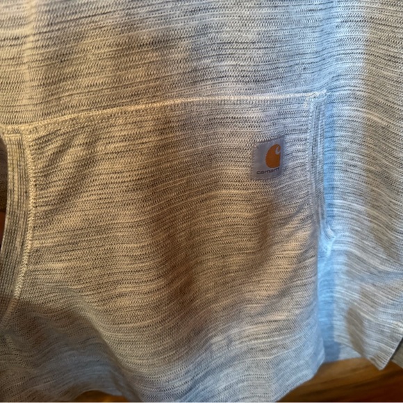 CARHART BRAND PULL OVER HOODED TOP WITH FRONT KANGAROO POCKETS. EUC LIKE NEW. - Picture 4 of 9
